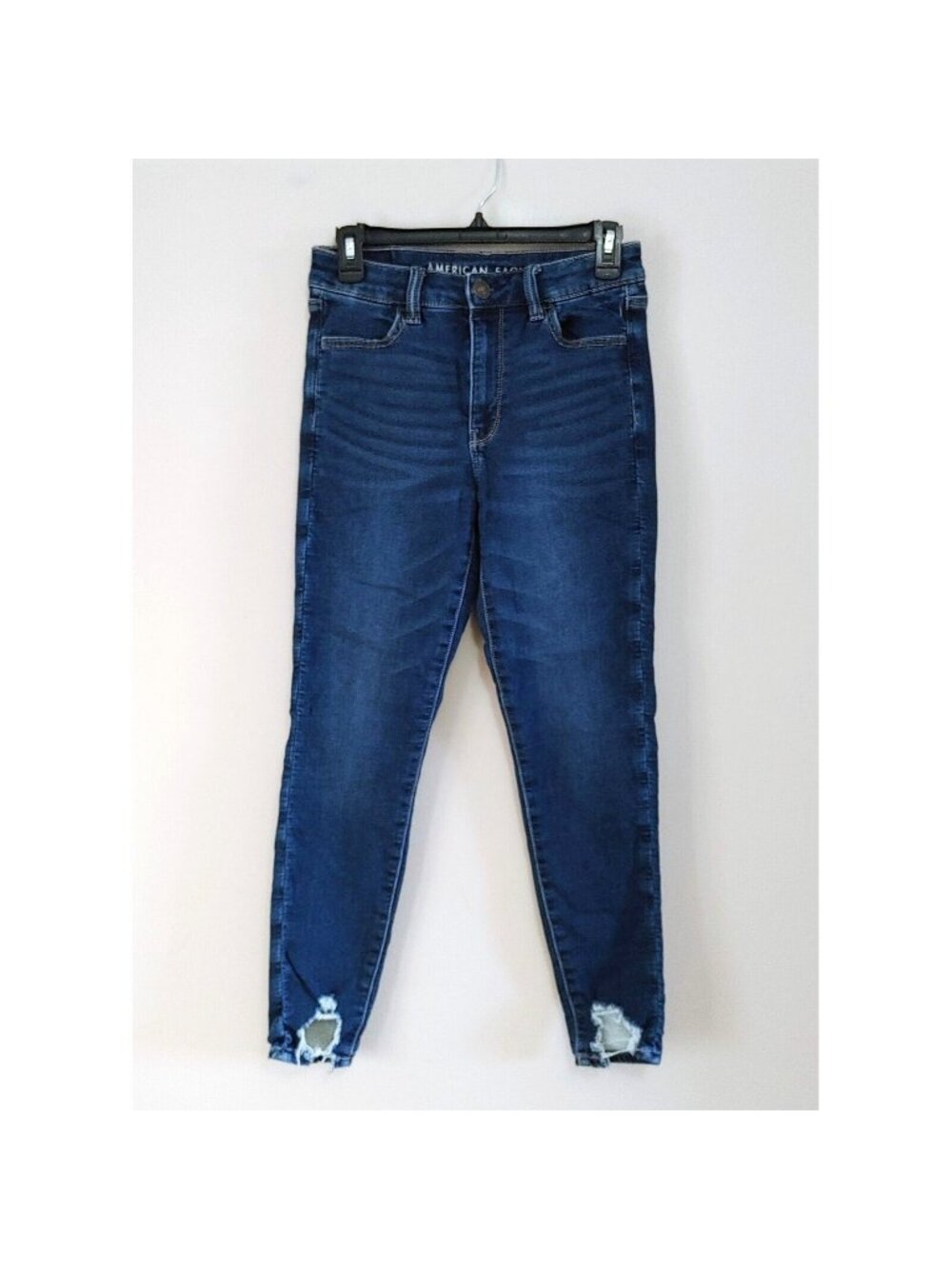 American Eagle Hi Rise Jeggings Jeans Womens Size 6 Raw Hems Next Level Stretch
